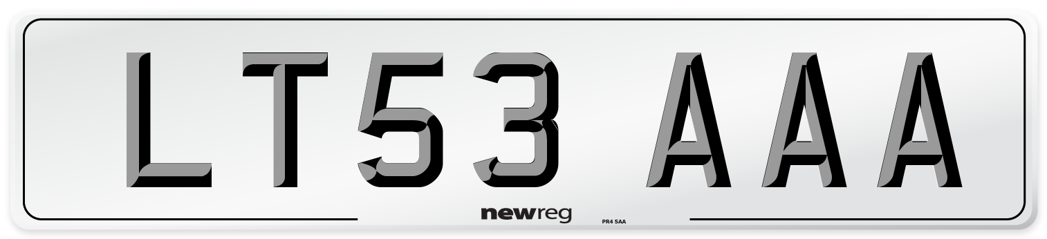 LT53 AAA Number Plate from New Reg